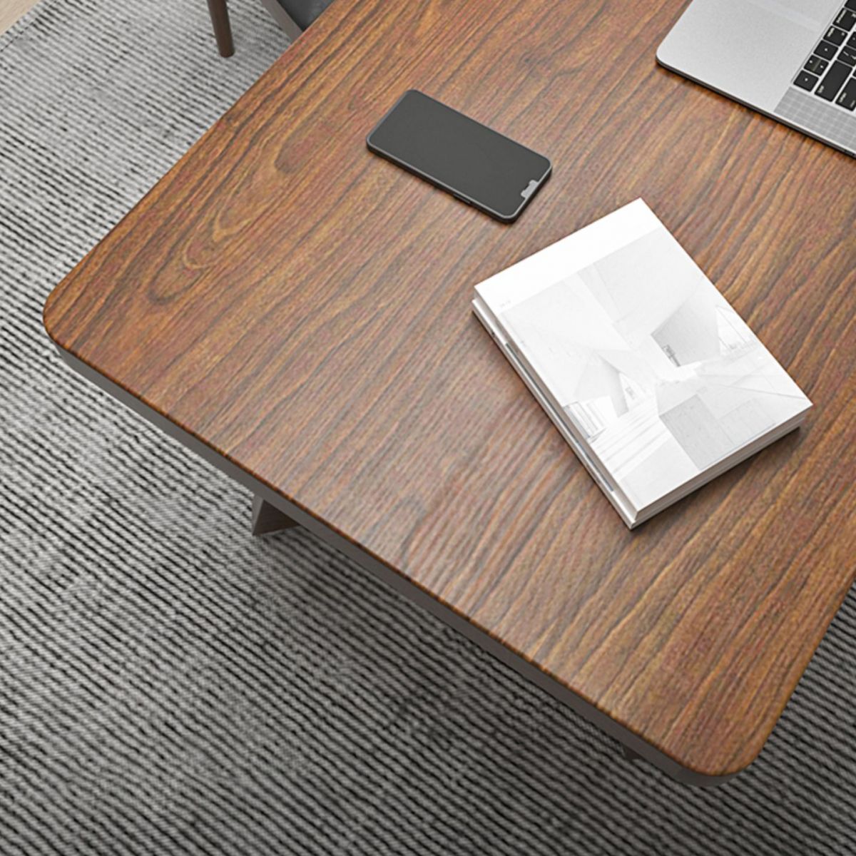 Modern Style Home Office Desk Curved Solid Wood Sled Writing Desk Clearhalo 'furn' 'furn_office_desk' 'Furniture' 'Office Desks' 'Office Furniture' 'office_desk' 1200x1200_f0dbbc82-4548-49d4-94b7-790edde77e11