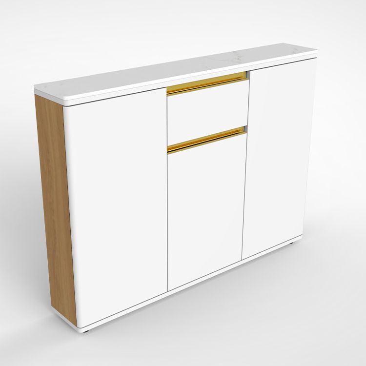 Contemporary Manufactured Wood Dining Server White Adjustable Shelving Sideboard Clearhalo 'buffet_sideboard' 'Buffets & Sideboards' 'furn' 'furn_buffet_sideboard' 'Furniture' 'Kitchen & Dining Furniture' 1200x1200_f0dfd215-cb78-4fe6-b91c-f70aef017a21