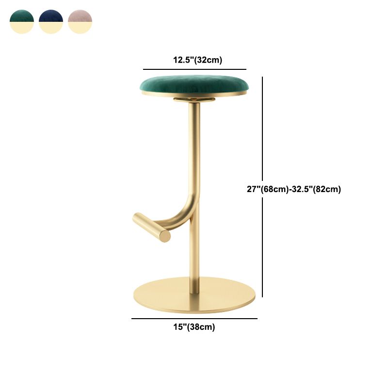 Taburete de bar con asiento redondo moderno y altura ajustable sin respaldo
