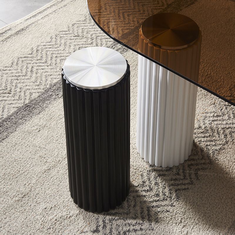 Free Form Glass Top Coffee Table with 3 Steel Legs Single Coffee Table Clearhalo 'Coffee & Accent Tables' 'Coffee Tables' 'coffee_tables' 'furn' 'furn_coffee_tables' 'Furniture' 'Living Room Furniture' 1200x1200_f0e2a4ee-d652-415a-a920-4c575c4a1d87
