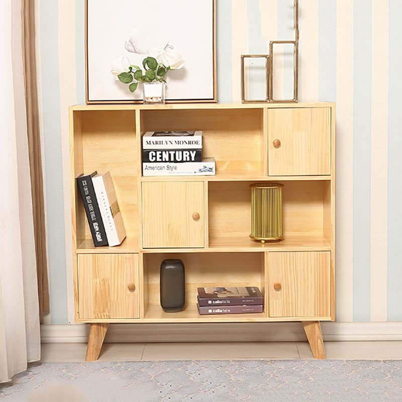 Standard Wooden Bookcase Modern Natural Bookshelf with Shelves
