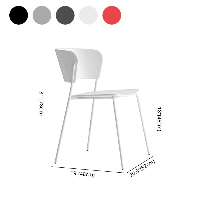 Industrial Design Open Back Dining Side Chair Stacking Plastic Dining Chair Clearhalo ' kitchen&dining_furn' 'Dining Chairs' 'Dining Tables & Seating' 'dining_chair' 'furn' 'furn_dining_chair' 'Furniture' 'furniture_dining_chair' 'Kitchen & Dining Furniture' 'kitchen' 1200x1200_f0e33e02-e0d6-43ce-aac9-b68b76a0e62c