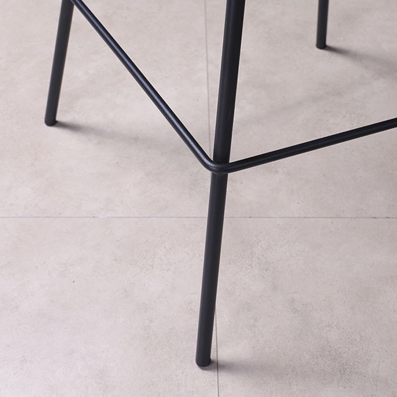 Industrial Metal Legs Faux Leather Indoor Bar Stool with Footrest