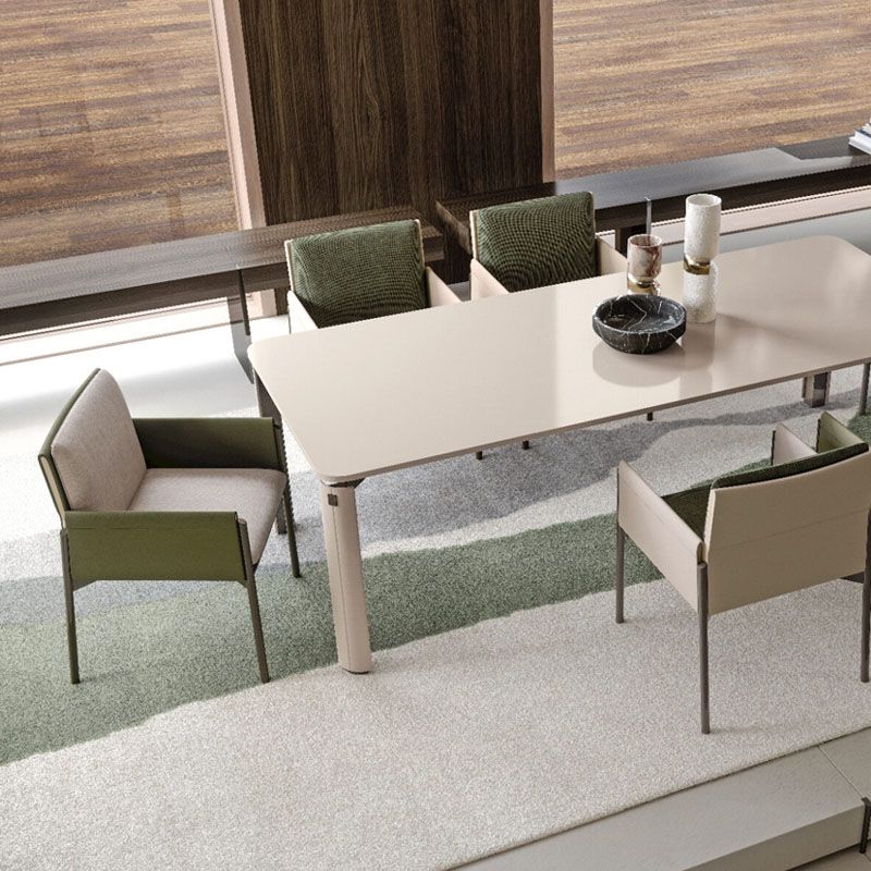 Gestoffeerde matte afwerking Dineerstoel Designer Stijl Conferentieruimte Solid Back Arm stoel