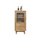 19. 7 "W Glas Paned Accent Cabinet Pine Wood 1 - Deur en 2 - Ladepas