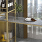 Modern Iron Bistro Table Stone Top Rectangle Indoor Bar Dining Table with Wine Rack Clearhalo 'Bar Furniture' 'Bar Tables' 'bar_tables' 'furn' 'furn_bar_tables' 'Furniture' 'furniture_bar_tables' 'Kitchen & Dining Furniture' 1200x1200_f0e6fb3b-ac77-441d-9c52-abb03dc6a66b