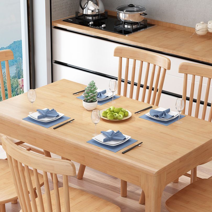 Minimalist Brown Standard Dining Set Rectangle Shape Solid Wood Dining Set with 4 Legs Table Clearhalo 'Dining Room Sets' 'Dining Tables & Seating' 'dining_room_set' 'furn' 'furn_dining_room_set' 'Furniture' 'furniture_dining_room_set' 'Kitchen & Dining Furniture' 'kitchen&dining_furn' 'kitchen' 1200x1200_f0e7179d-161c-4e11-8e37-c56f08a0e0b6