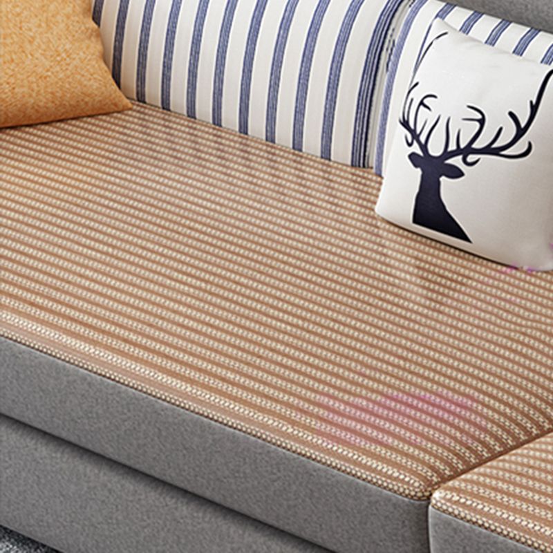 Sofá de tela de 4 plazas y chaise Sectional de brazo cuadrado contemporáneo