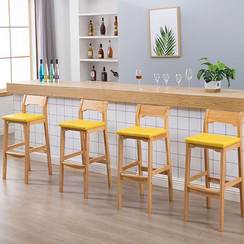 Contemporary Oak Wood Barstool Indoor Bar Stool with Low Back and Footrest Clearhalo 'Bar Furniture' 'Bar Stools' 'bar_stools' 'furn' 'furn_bar_stools' 'furniture_bar_stools' 'Kitchen & Dining Furniture' 'kitchen&dining_furn' 'kitchen' 'kitchen_furn' Furniture' 1200x1200_f0ea5602-79e7-47ab-89ff-667911981a69