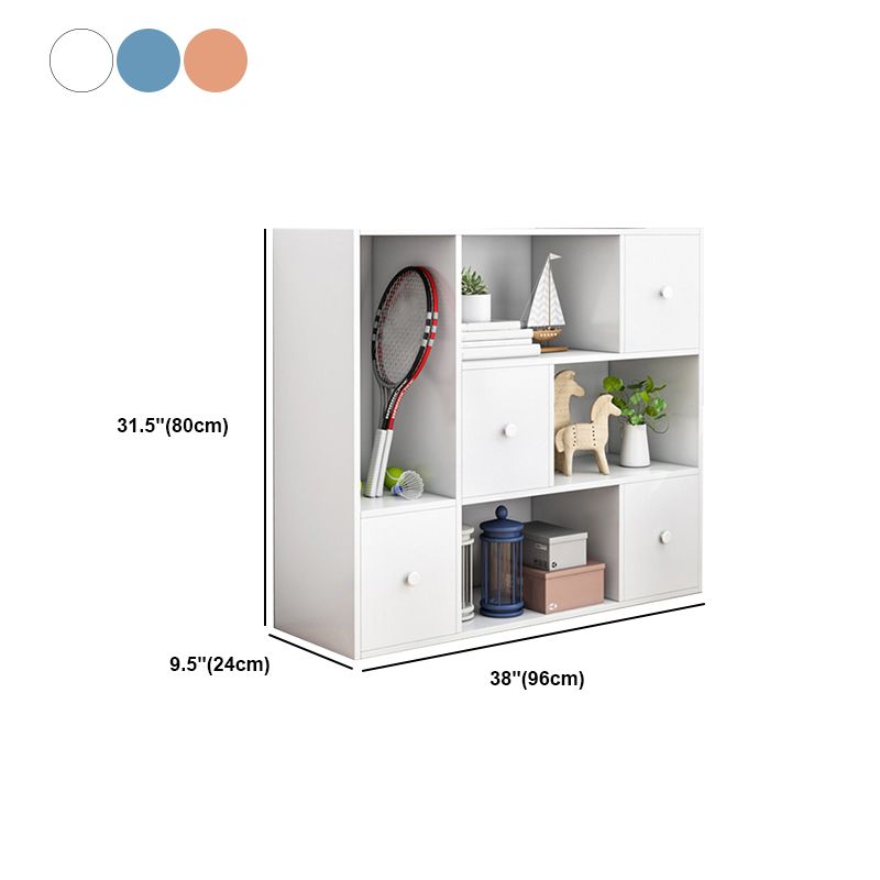 Pavimento moderno libro shlef con porte chiuse indietro da 9,45 "W in legno per soggiorno