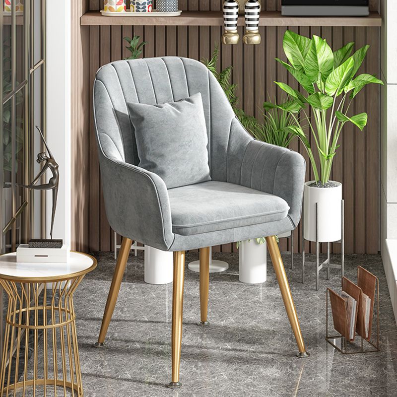 Scandinavian Style Metal Dining Chair Bedroom Solid Back Dining Arm Chairs Clearhalo ' kitchen&dining_furn' 'Dining Chairs' 'Dining Tables & Seating' 'dining_chair' 'furn' 'furn_dining_chair' 'Furniture' 'furniture_dining_chair' 'Kitchen & Dining Furniture' 'kitchen' 1200x1200_f0eb9527-0c8e-4c5c-85b0-724d86bd94b4