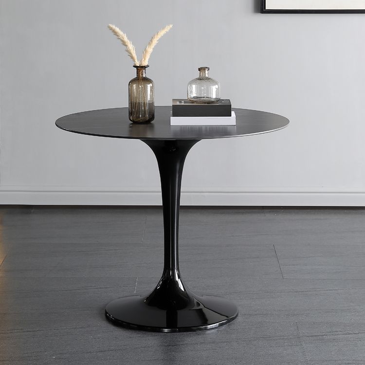 Simplicity Round Dining Table Sintered Stone Table with Tulip Base for Dining Room Clearhalo ' dining_table' 'Dining Tables & Seating' 'Dining Tables' 'furn' 'furn_dining_table' 'Furniture' 'furniture_dining_table' 'Kitchen & Dining Furniture' 'kitchen&dining_furn' 'kitchen' 'kitchen_dining_table' 1200x1200_f0ebd72d-42dc-40bb-9e17-b01c01d5ebe3