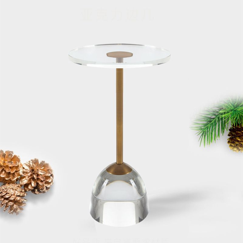 Tabella di accento laterale di divano a forma rotonda Tabella di estremità del piedistallo, 15,7 "W x 15,7" D x 22,4 "H