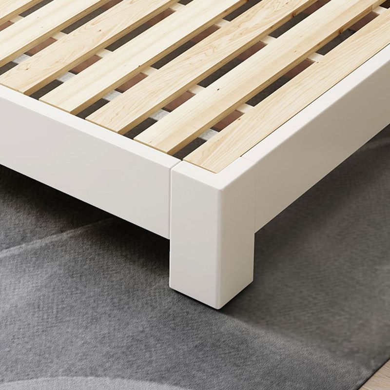 Scandinavian Wood Platform Solid Color Standard Bed for Bedroom