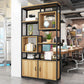 Metaal en houten open plank boekenkast etagere boekenplank voor studieruimte