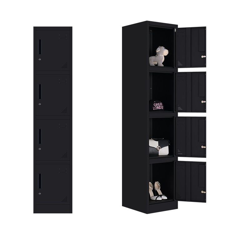 Black Steel Wardrobe with Hinged Door Industrial Storage Cabinet for Bathroom Clearhalo 'Armoires & Wardrobes' 'armoires_wardrobes' 'Bedroom Furniture' 'furn' 'furn_armoires_wardrobes' 'Furniture' 1200x1200_f0ede706-db3b-49ba-9285-9932915d7601