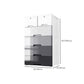 Contemporary Plastic Storage Cabinet for Bedroom Grey Cabinet with Drawers