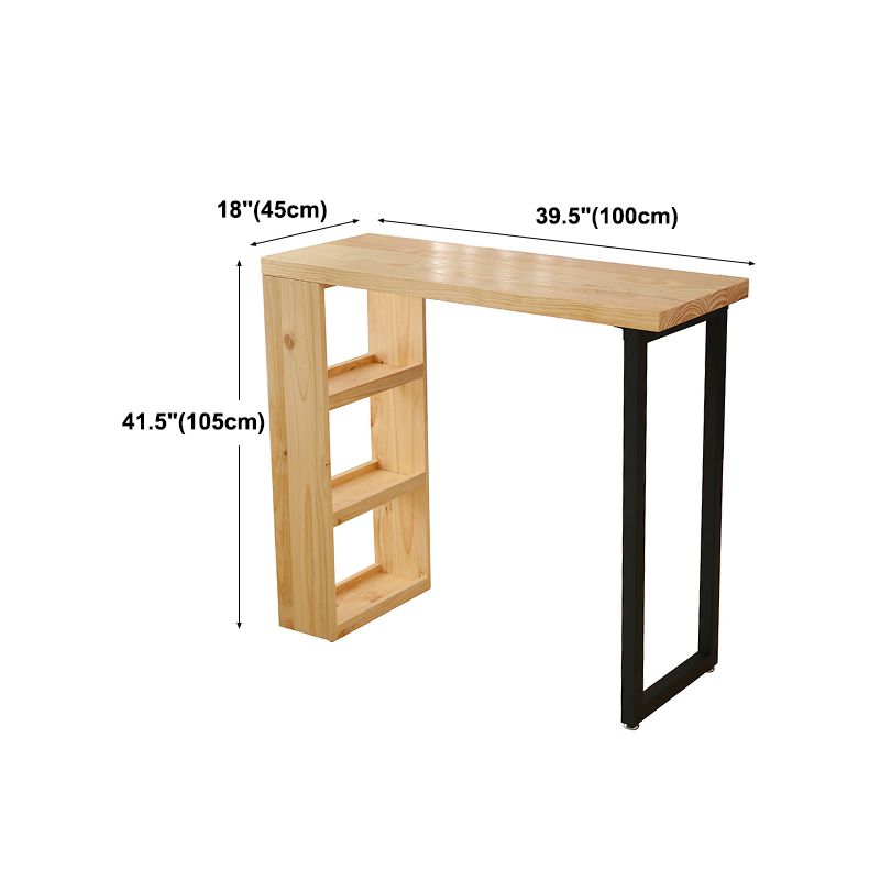 Rectangle Wood Top Counter Table Metal Black Legs Industrial Bar Table Clearhalo 'Bar Furniture' 'Bar Tables' 'bar_tables' 'furn' 'furn_bar_tables' 'Furniture' 'furniture_bar_tables' 'Kitchen & Dining Furniture' 'kitchen&dining_furn' 'kitchen' 1200x1200_f0efe41b-91f0-43e3-b159-25db183ef6a4