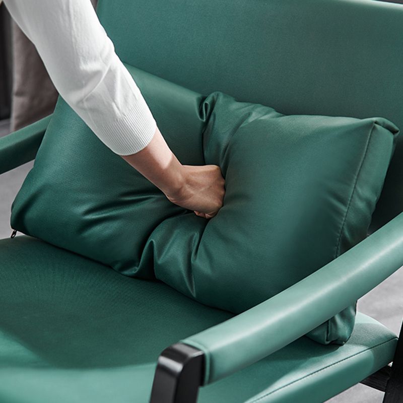 25.59" L x 29.52" W x 28.34" H Faux Leather Square Arms Lounge Chair with Pillow Back Clearhalo 'Accent Chairs' 'accent_chairs' 'Chairs & Seating' 'furn' 'furn_accent_chairs' 'Furniture' 'furniture_accent_chairs' 'Living Room Furniture' 1200x1200_f0f00f28-25bf-4ebf-99ce-e4a2b17938bd