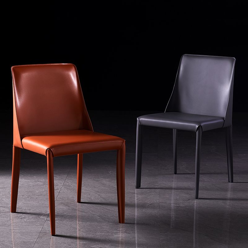 Modern Saddle Chair with Metal Base 32"H Leather Dining Chair for Restaurant Clearhalo ' kitchen&dining_furn' 'Dining Chairs' 'Dining Tables & Seating' 'dining_chair' 'furn' 'furn_dining_chair' 'Furniture' 'furniture_dining_chair' 'Kitchen & Dining Furniture' 'kitchen' 1200x1200_f0f183d3-9f51-4647-918f-7d600ab08640