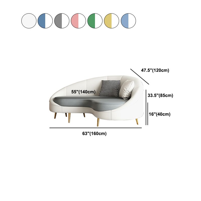 Contemporary Sloped Arm Curved Sofa Sewn Pillow Back Sofa for Living Room, Apartment Clearhalo 'furn' 'furn_sofas' 'Furniture' 'Living Room Furniture' 'Sofa' 'sofas' 1200x1200_f0f20ef6-95e5-4e72-beab-228025a20342