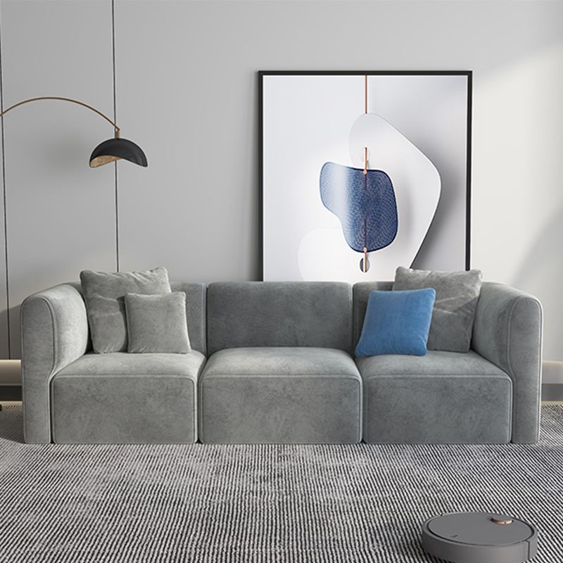 Velvet One Arm Sectional Sofa 27.56"High Tight Back Sofa for Living Room Clearhalo 'furn' 'furn_sectionals' 'Furniture' 'furniture_sectionals' 'Living Room Furniture' 'Sectionals' 1200x1200_f0f2844b-0d18-42b5-9275-2b579f2313f6