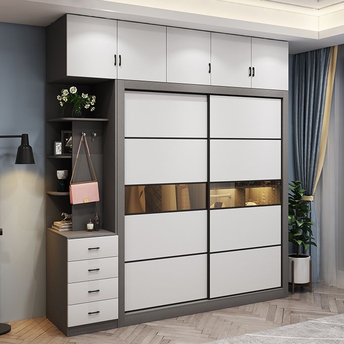 Contemporary Wardrobe Closet Engineered Wood Wardrobe Cabinet
