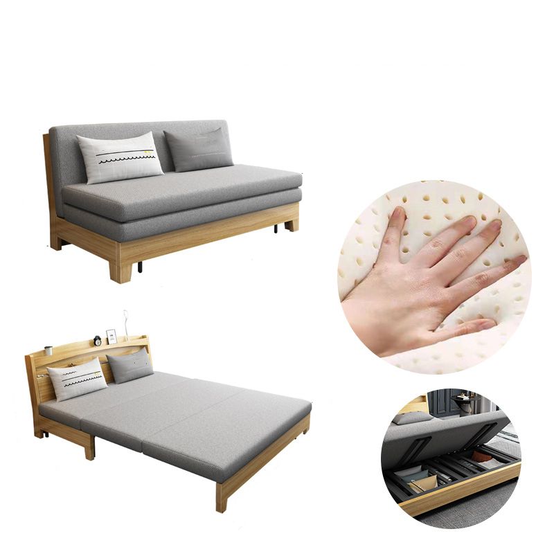 Convertible Faux Leather Contemporary Armless Bed Settee with Pillows Clearhalo 'furn' 'furn_sofas' 'Furniture' 'Living Room Furniture' 'Sofa' 'sofas' 1200x1200_f0f2b5ef-b456-49a0-9a2d-5ff0e54fa468