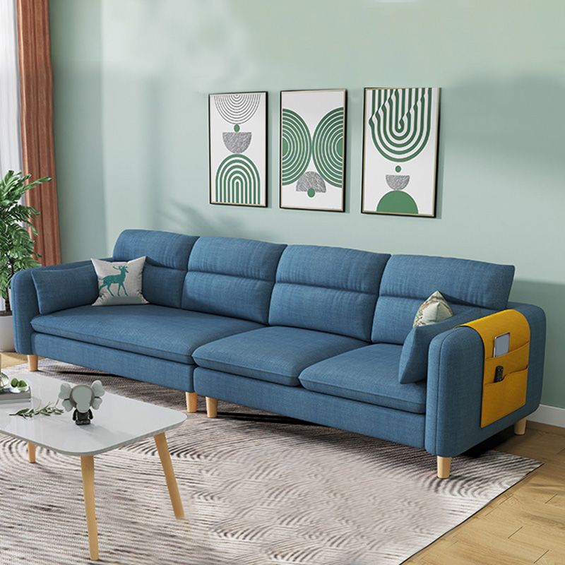 4-Seater Square Arm Sofa 92.1"/106.3" Wide Cushions Extra Long Slipcovered Sofa Clearhalo 'furn' 'furn_sofas' 'Furniture' 'furniture_sofas' 'kitchen' 'kitchen_sofas' 'Living Room Furniture' 'Sofa' 'sofas' 1200x1200_f0f3d176-94a0-48c4-a996-0363e7ff6c3e