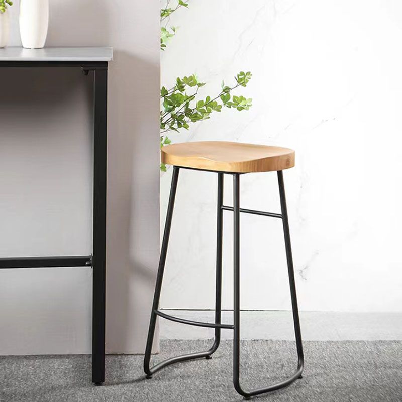 Industrial Style Bar-stool with Sled Round Saddle Seat Counter Stool for Kitchen Clearhalo 'Bar Furniture' 'Bar Stools' 'bar_stools' 'furn' 'furn_bar_stools' 'furniture_bar_stools' 'Kitchen & Dining Furniture' 'kitchen&dining_furn' 'kitchen' 'kitchen_furn' Furniture' 1200x1200_f0f43ae0-9890-44d9-a94f-c2fccb8e5719