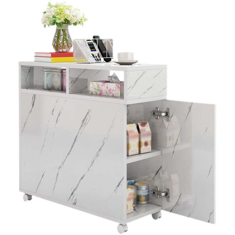 Eigentijdse rechthoekige eindtafel houten bijzettafel met opslag