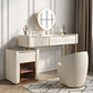 Glam Beige Makeup Vanity Desk 4 Drawer Vanity Dressing Table