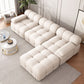 37" Wide Contemporary Sofa Fabric Tufted White Standard Seating