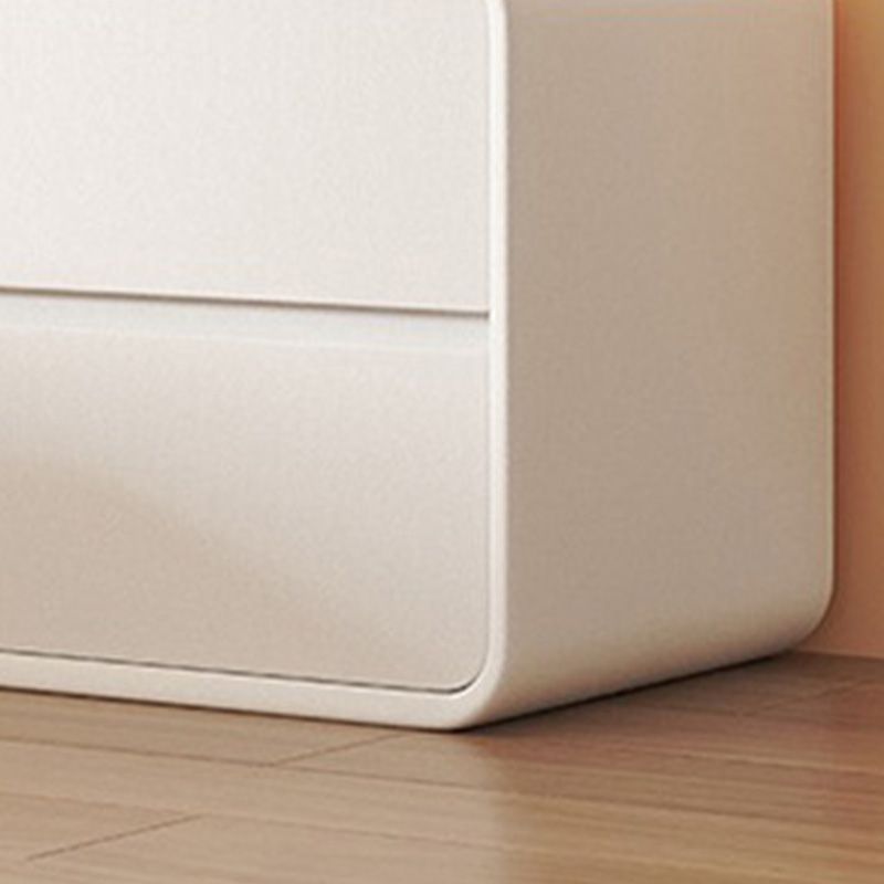 Comodino moderno per accento in pelle per cabidiere con 2 cassetti