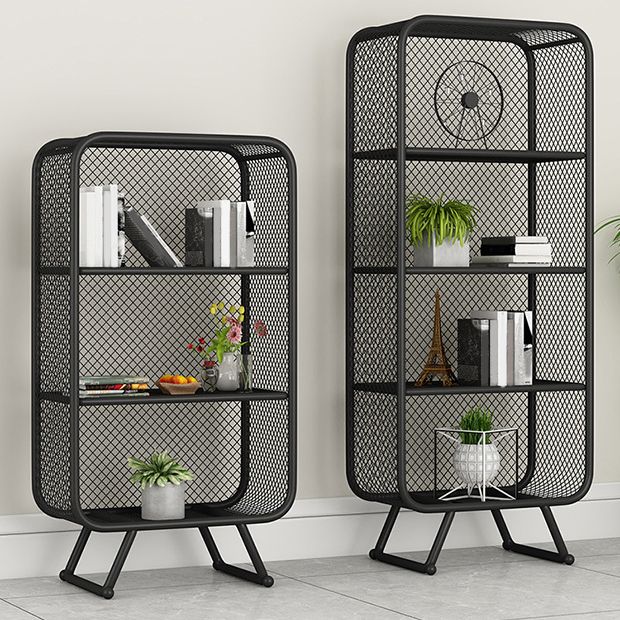 Glam Metal Bookshelf Closed Back with Shelves Bookcase Vertical Clearhalo 'Bookcases' 'furn' 'furn_bookcases' 'Furniture' 'Office Furniture' 1200x1200_f0f7a7f5-1da0-445c-af91-71d662f268e3