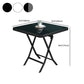 Glass Foldable Dining Table for 2 Person with Black Metal Base Clearhalo 'Dining Tables & Seating' 'Dining Tables' 'dining_table' 'furn' 'furn_dining_table' 'Furniture' 'Kitchen & Dining Furniture' 1200x1200_f0f8e8c4-a2ce-44f1-a657-0202c8d76d47