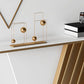Glam Slate Rectangle Console Table Stain Resistant Console with Golden Base