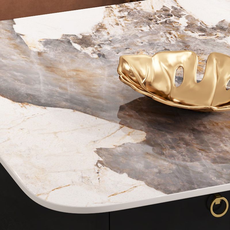 Modern Rectangular Slate Sled Coffee Table with Storage White Cocktail Table Clearhalo 'Coffee & Accent Tables' 'Coffee Tables' 'coffee_tables' 'furn' 'furn_coffee_tables' 'Furniture' 'furniture_coffee_tables' 'Living Room Furniture' 1200x1200_f0fb29dc-f81f-4b7b-9613-e2d3400739bd