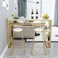 Contemporary Style Rectangle Bar Table Faux Marble Bistro Bar Desk with Storage Clearhalo 'Bar Furniture' 'Bar Tables' 'bar_tables' 'furn' 'furn_bar_tables' 'Furniture' 'Kitchen & Dining Furniture' 1200x1200_f0fc7de6-0003-4b86-9732-b559183cb82a