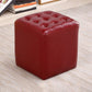 Tufted Ottoman Mid-Century Modern Genuine Leather Square Water Resistant Cube Ottoman