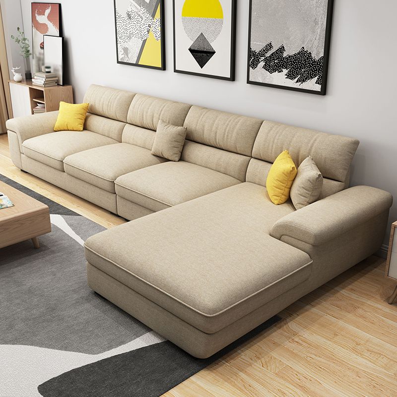137.8"L x 70.87"W x 37.4"H Removable Cushions Sectionals in Khaki/Blue/Gray Clearhalo 'furn' 'furn_sectionals' 'Furniture' 'furniture_sectionals' 'kitchen' 'kitchen_sectionals' 'Living Room Furniture' 'Sectionals' 1200x1200_f0fe7ad7-5614-4a25-9b3b-6d1ea639ab9d