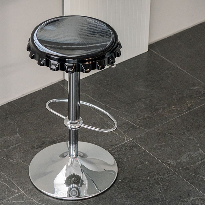 Contemporary Adjustable Backrest Counter High Stool with Metal Base Clearhalo 'Bar Furniture' 'Bar Stools' 'bar_stools' 'furn' 'furn_bar_stools' 'Furniture' 'Kitchen & Dining Furniture' 1200x1200_f0fef05f-74cb-40ca-81da-129b3f67abec