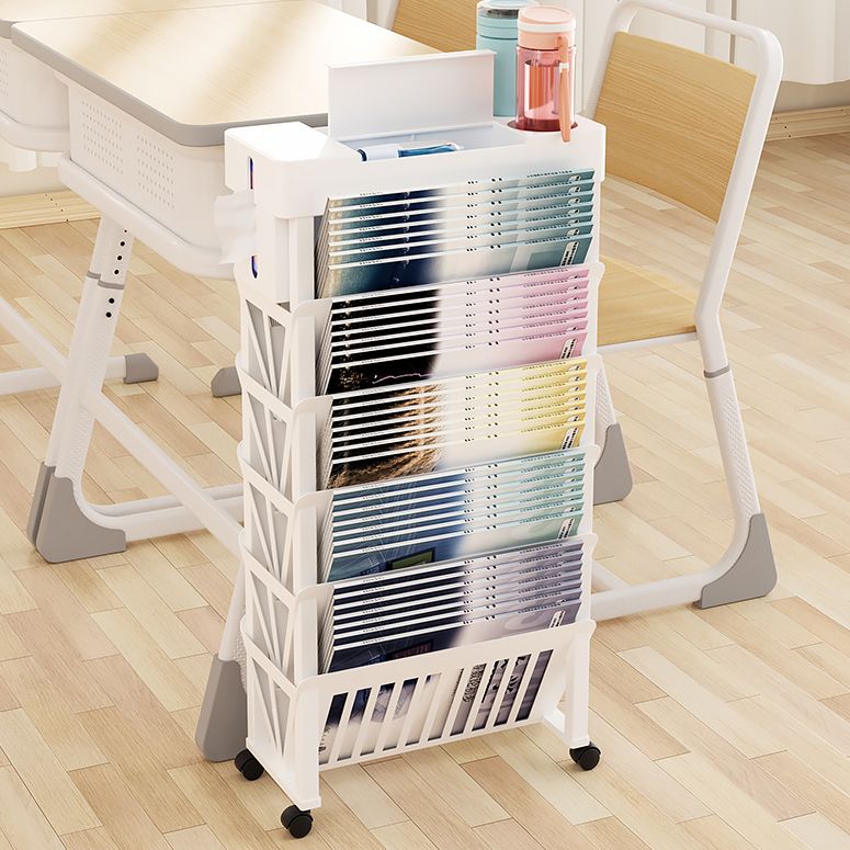 Plastic Closed Back Geometric Bookshelf Contemporary Bookshelf for Classroom Clearhalo 'Bookcases' 'furn' 'furn_bookcases' 'Furniture' 'furniture_bookcases' 'kitchen' 'kitchen_bookcases' 'Living Room Furniture' 'Office Furniture' 1200x1200_f0ffdc94-8668-440e-a4fc-5915ad2e42cd