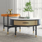 Luxurious Slate Round Top Coffee Table Set with Storage Drawer Clearhalo 'Coffee & Accent Tables' 'Coffee Tables' 'coffee_tables' 'furn' 'furn_coffee_tables' 'Furniture' 'Living Room Furniture' 1200x1200_f1007b0e-4ca1-4f5f-bc98-40b3cd2220ac