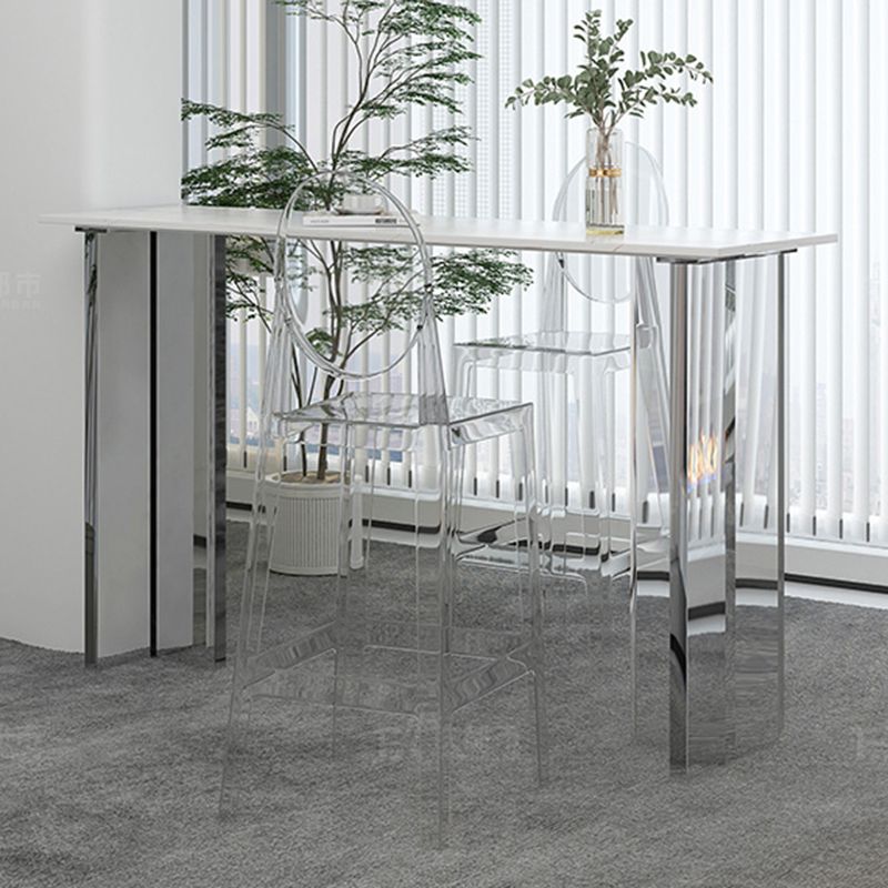 Modem & Contemporary Stone Rectangle Pub Bar Table for Living Room Clearhalo 'Bar Furniture' 'Bar Tables' 'bar_tables' 'furn' 'furn_bar_tables' 'Furniture' 'Kitchen & Dining Furniture' 1200x1200_f100b36e-5ea0-4206-8676-8abcdb9312f8