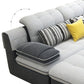 Scandinavian Light Gray Pillow Top Arm Sofa Slipcovered Sectional with Pocket Storage Clearhalo 'furn' 'furn_sectionals' 'Furniture' 'furniture_sectionals' 'Living Room Furniture' 'Sectionals' 1200x1200_f10118ce-b536-44e6-8566-db339dd56e5c
