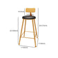 Industrial Orange Counter Stools Iron PU Upholstery Bar Stools with Low Back Clearhalo 'Bar Furniture' 'Bar Stools' 'bar_stools' 'furn' 'furn_bar_stools' 'furniture_bar_stools' 'Kitchen & Dining Furniture' 'kitchen&dining_furn' 'kitchen' 'kitchen_furn' Furniture' 1200x1200_f1031e62-cd8c-400e-88f6-0100c7fa40be
