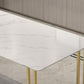 Glam Style Rectangle Stone Table for Restaurant Gold Sled Base Table Clearhalo 'Dining Tables & Seating' 'Dining Tables' 'dining_table' 'furn' 'furn_dining_table' 'Furniture' 'furniture_dining_table' 'Kitchen & Dining Furniture' 'kitchen' 'kitchen_dining_table' 1200x1200_f1033d64-f043-4e92-9aee-f4d922a60c27