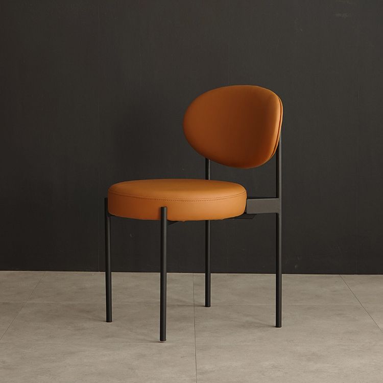 Modern Restaurant Open Back Side Chair PU Leather Dining Chair with Black Legs Clearhalo ' kitchen&dining_furn' 'Dining Chairs' 'Dining Tables & Seating' 'dining_chair' 'furn' 'furn_dining_chair' 'Furniture' 'furniture_dining_chair' 'Kitchen & Dining Furniture' 'kitchen' 1200x1200_f10559d1-006a-4a16-b323-f318e3ef68a7