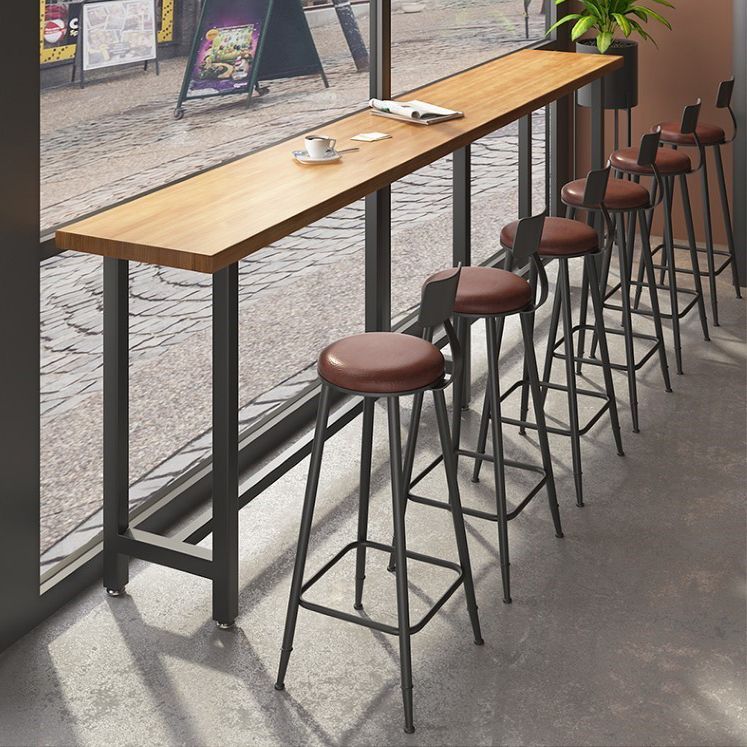 Modern Bar Table Set 1/7 Pieces Rectangle Pine Wood Counter Table for Shop Clearhalo 'Bar Furniture' 'furn' 'furn_home_bar_bar_sets' 'Furniture' 'Home Bars & Bar Sets' 'home_bar_bar_sets' 'Kitchen & Dining Furniture' 1200x1200_f105f2b6-1e81-47dc-a824-b339a0770173